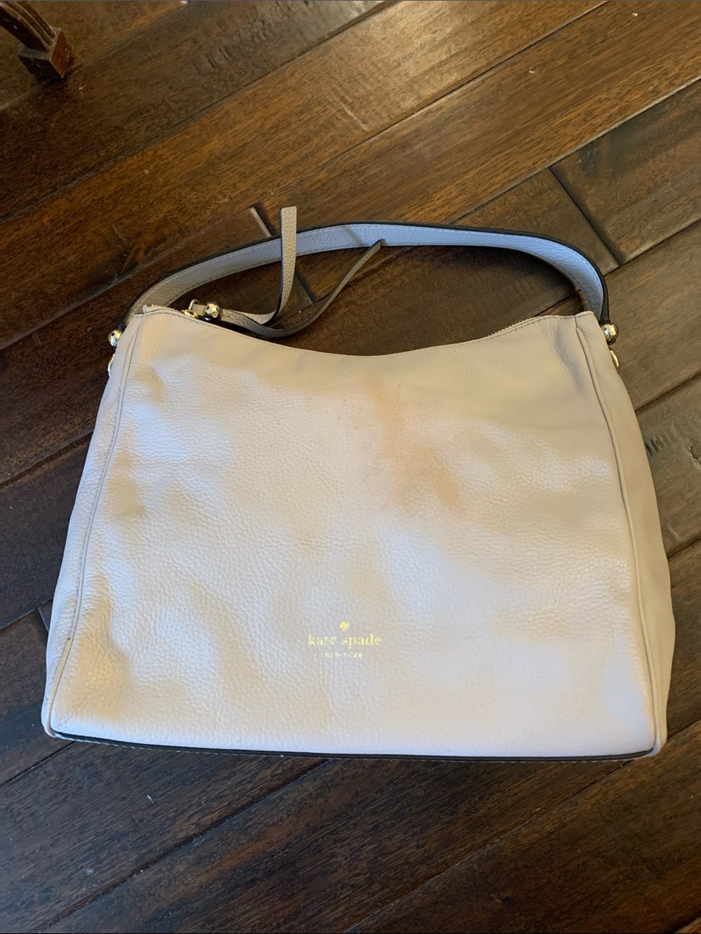 kate spade Gray-Pink-Lilac Leather Shoulder Hobo Bag - Needs Cleaning/Paint